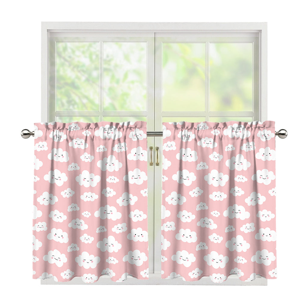 Cute Cloud Pattern Print Tier Curtains