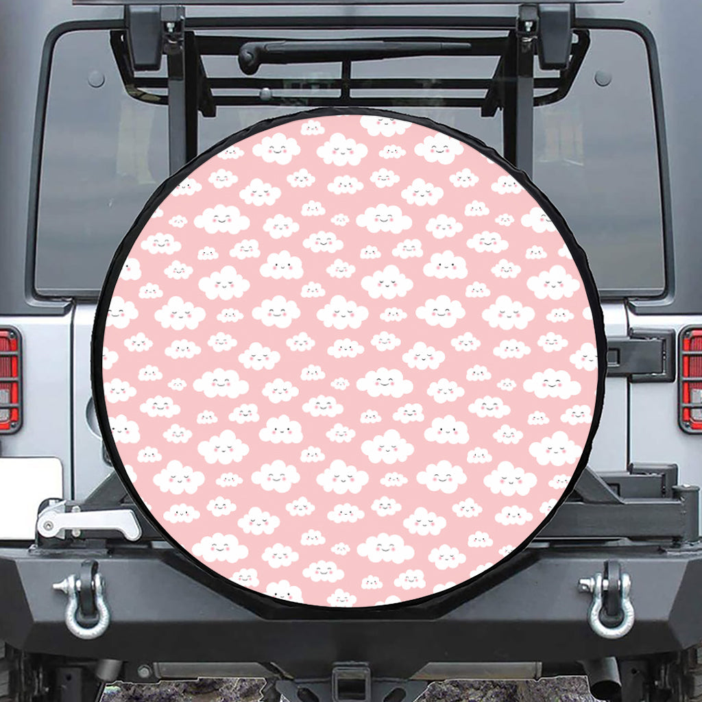Cute Cloud Pattern Print Tire Cover