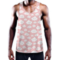 Cute Cloud Pattern Print Men's Workout Tank Top