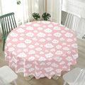 Cute Cloud Pattern Print Waterproof Round Tablecloth