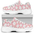 Cute Cloud Pattern Print White Chunky Shoes