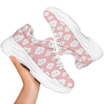 Cute Cloud Pattern Print White Chunky Shoes