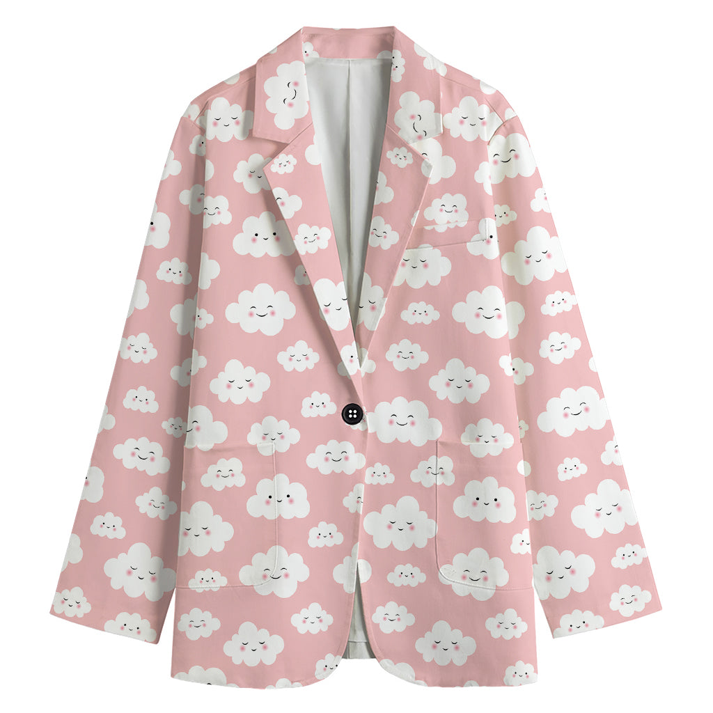 Cute Cloud Pattern Print Women's Blazer