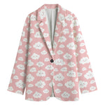 Cute Cloud Pattern Print Women's Cotton Blazer