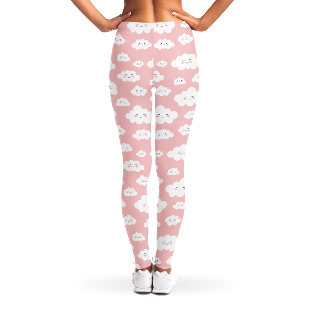 Cute Cloud Pattern Print Women's Leggings