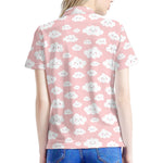 Cute Cloud Pattern Print Women's Polo Shirt