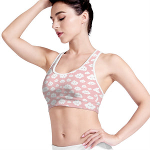 Cute Cloud Pattern Print Women's Sports Bra