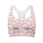 Cute Cloud Pattern Print Women's Sports Bra