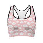 Cute Cloud Pattern Print Women's Sports Bra