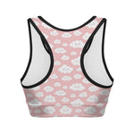 Cute Cloud Pattern Print Women's Sports Bra