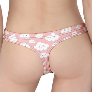 Cute Cloud Pattern Print Women's Thong