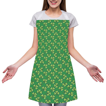 Cute Clover St. Patrick's Day Print Adjustable Apron