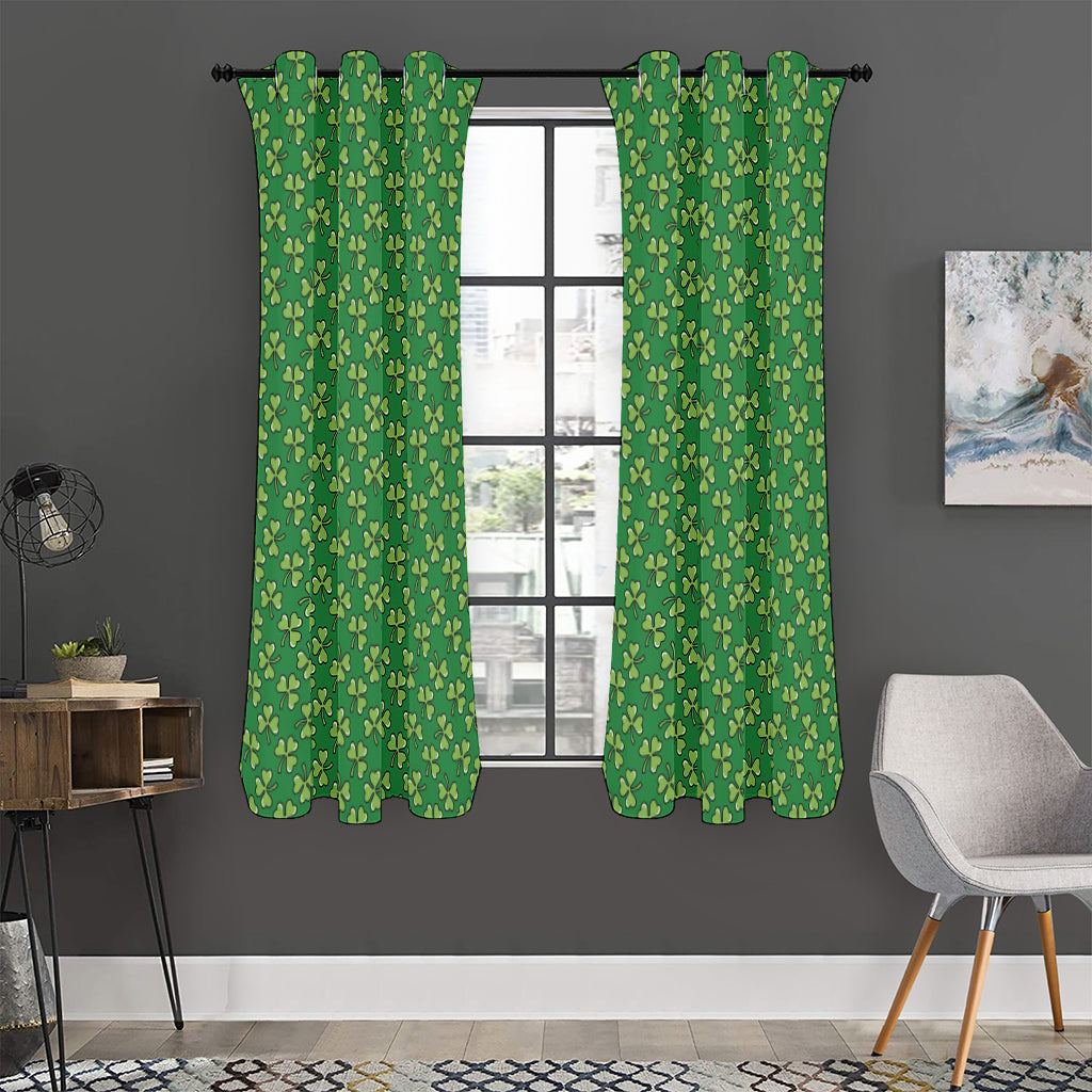 Cute Clover St. Patrick's Day Print Curtain