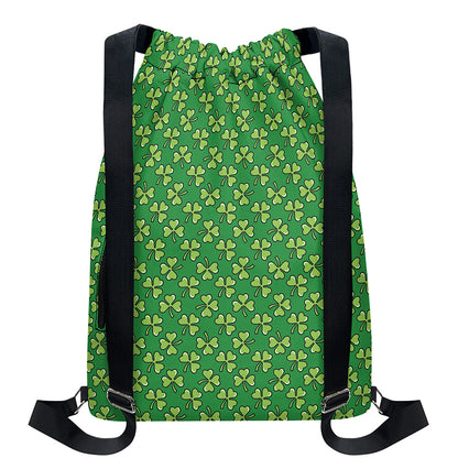 Cute Clover St. Patrick's Day Print Drawstring Backpack