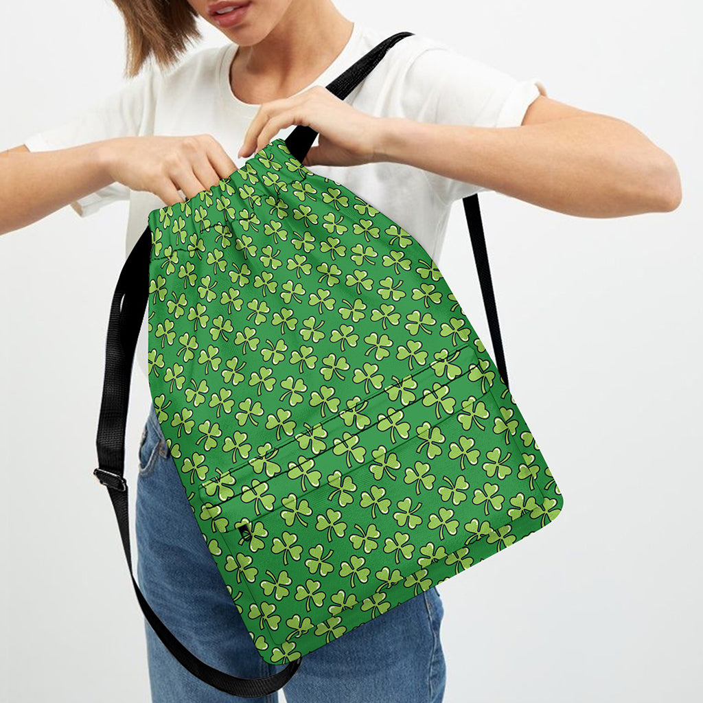 Cute Clover St. Patrick's Day Print Drawstring Backpack