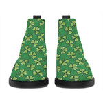 Cute Clover St. Patrick's Day Print Flat Ankle Boots