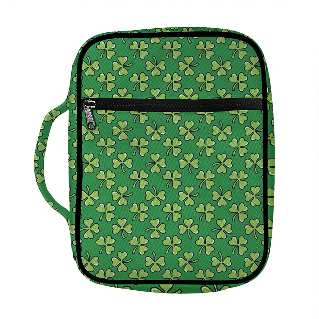Cute Clover St. Patrick's Day Print Front Pocket Bible Bag