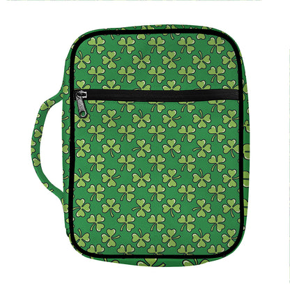 Cute Clover St. Patrick's Day Print Front Pocket Bible Bag