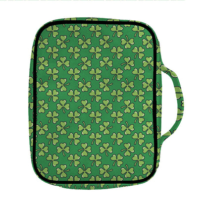 Cute Clover St. Patrick's Day Print Front Pocket Bible Bag