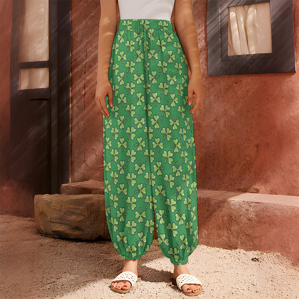 Cute Clover St. Patrick's Day Print Harem Pants