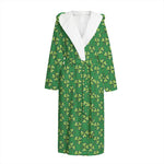 Cute Clover St. Patrick's Day Print Hooded Bathrobe