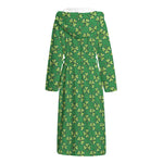 Cute Clover St. Patrick's Day Print Hooded Bathrobe