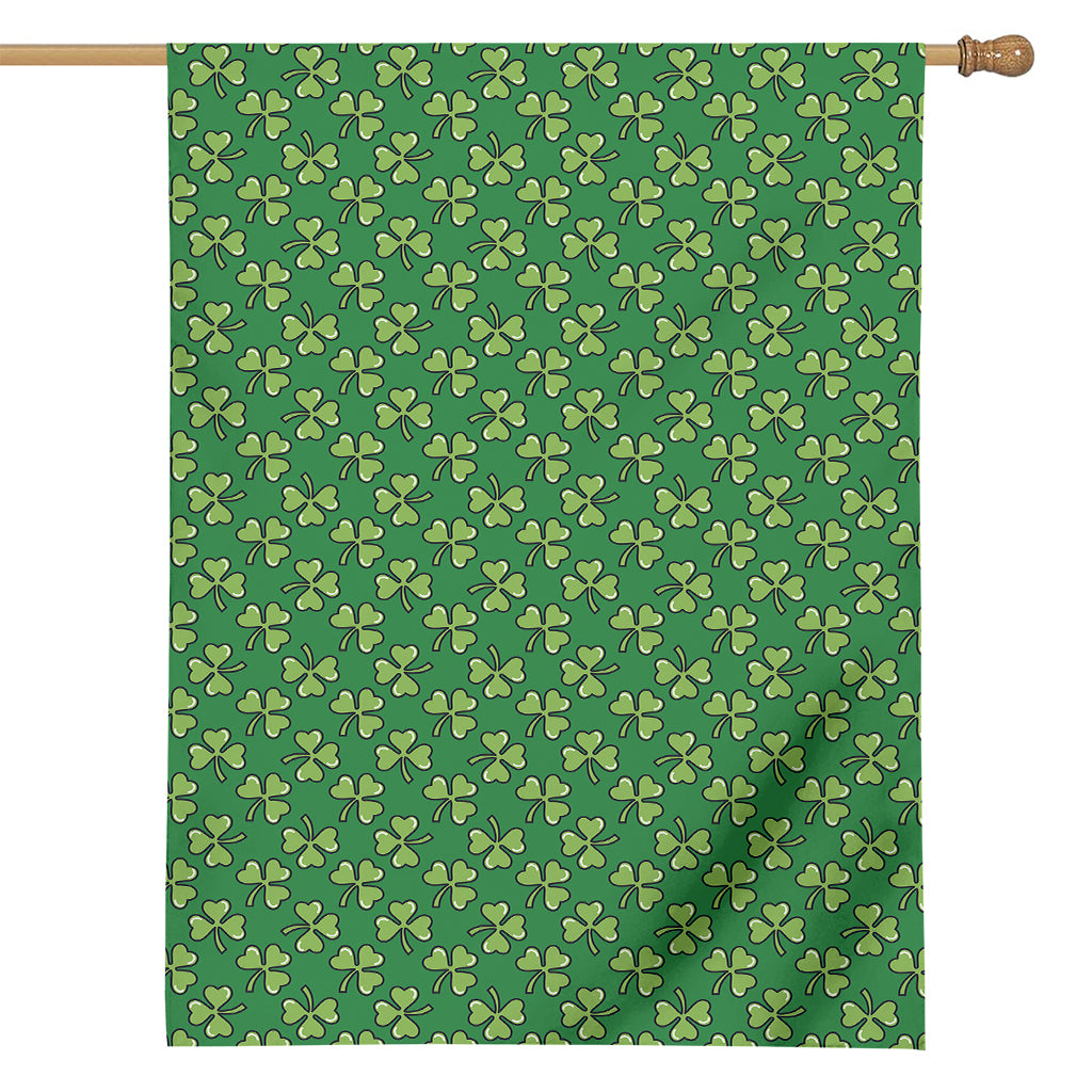 Cute Clover St. Patrick's Day Print House Flag