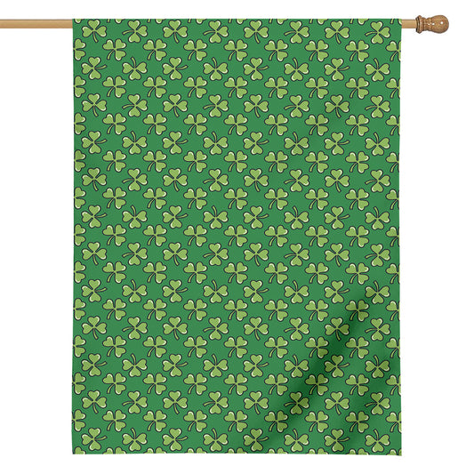 Cute Clover St. Patrick's Day Print House Flag