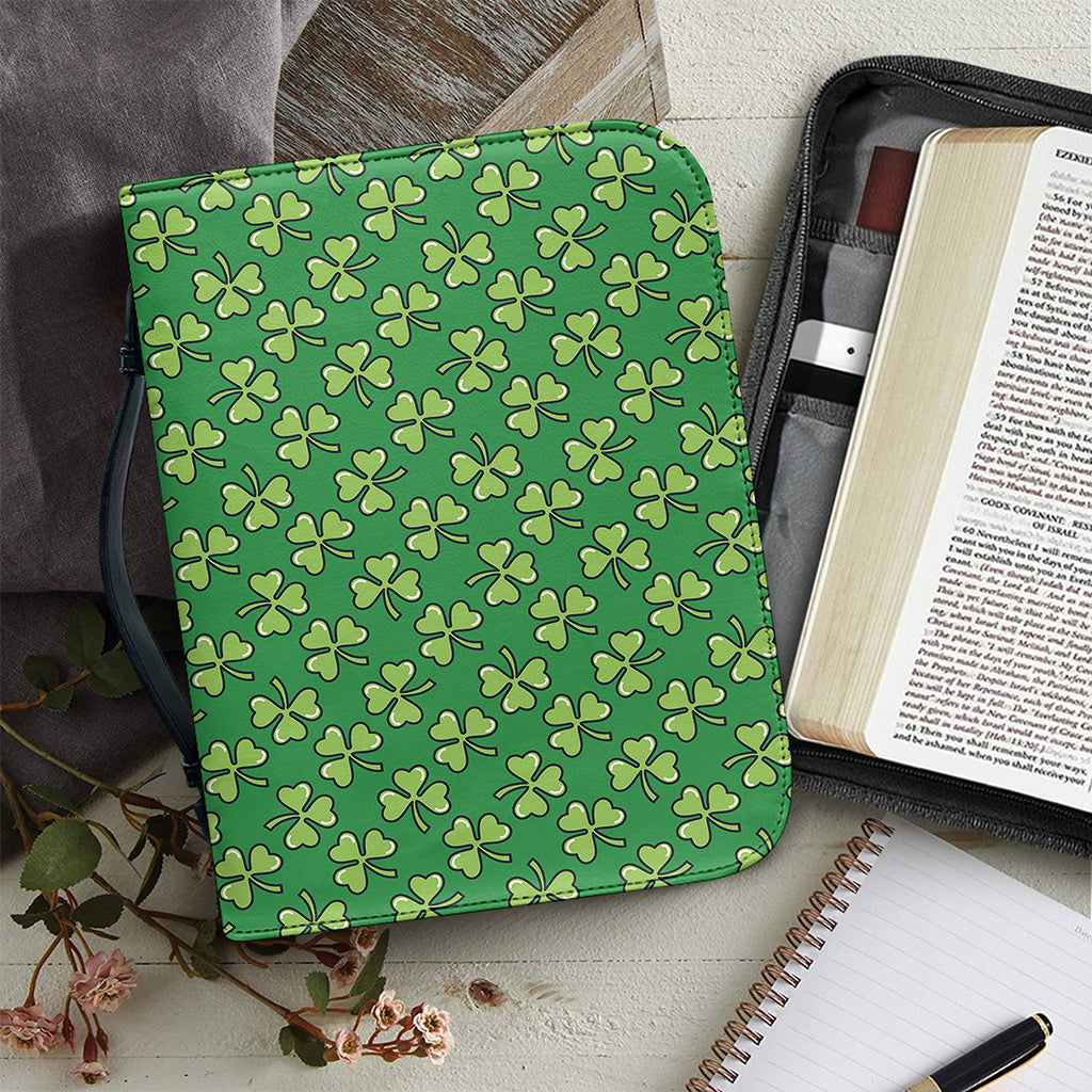 Cute Clover St. Patrick's Day Print Leather Bible Cover