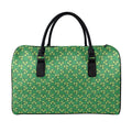 Cute Clover St. Patrick's Day Print Leather Duffel Bag