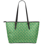 Cute Clover St. Patrick's Day Print Leather Tote Bag