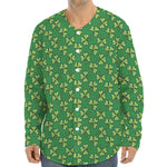 Cute Clover St. Patrick's Day Print Long Sleeve Baseball Jersey