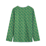 Cute Clover St. Patrick's Day Print Long Sleeve Short Coat