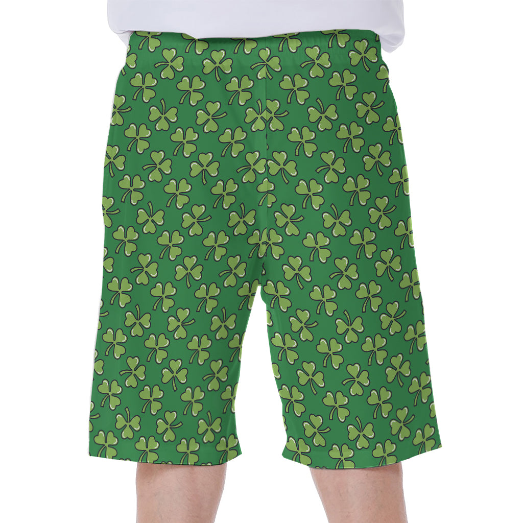 Cute Clover St. Patrick's Day Print Men's Beach Shorts