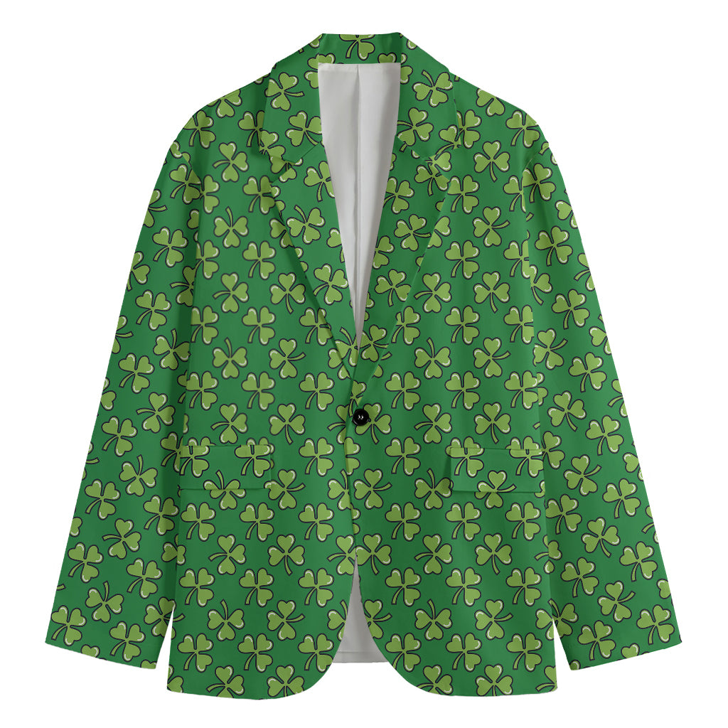 Cute Clover St. Patrick's Day Print Men's Blazer