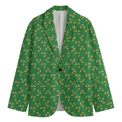 Cute Clover St. Patrick's Day Print Men's Blazer