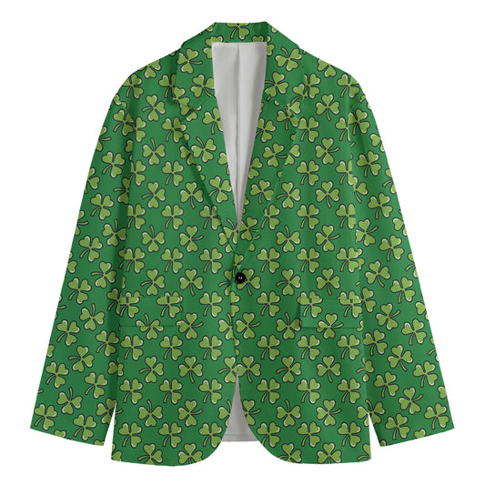 Cute Clover St. Patrick's Day Print Men's Blazer