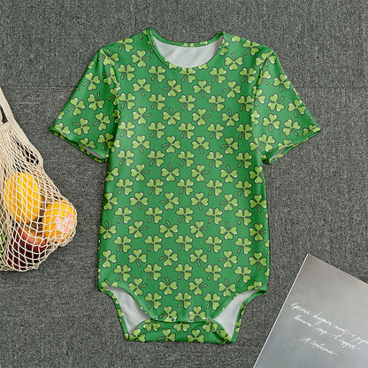 Cute Clover St. Patrick's Day Print Men's Bodysuit