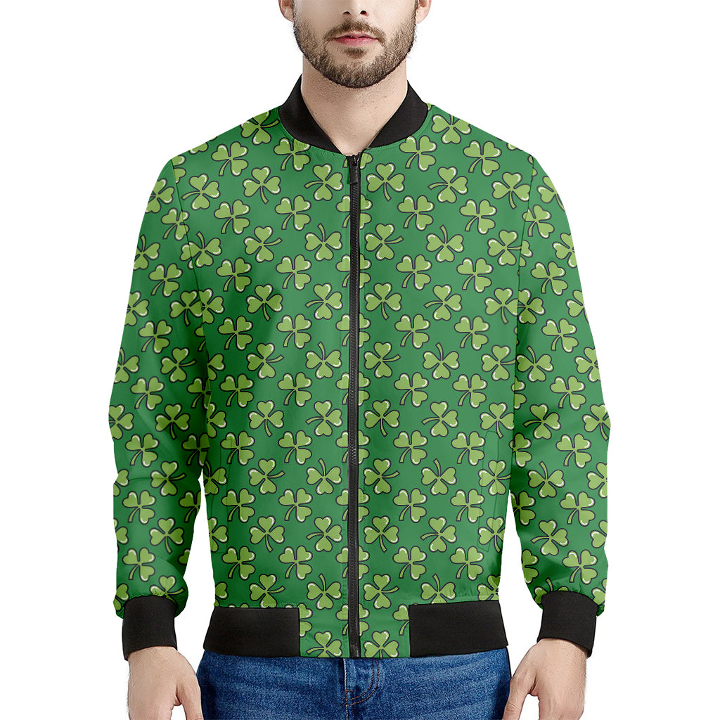 Cute Clover St. Patrick's Day Print Men's Bomber Jacket