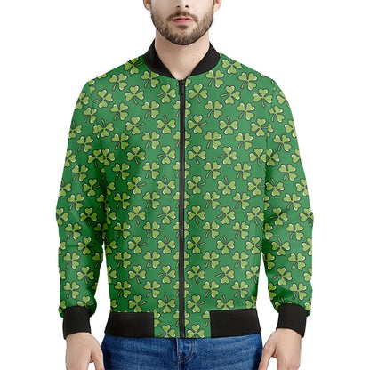 Cute Clover St. Patrick's Day Print Men's Bomber Jacket