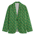 Cute Clover St. Patrick's Day Print Men's Cotton Blazer