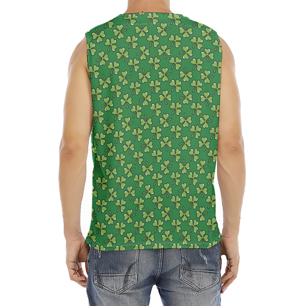 Cute Clover St. Patrick's Day Print Men's Fitness Tank Top