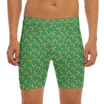 Cute Clover St. Patrick's Day Print Men's Long Boxer Briefs