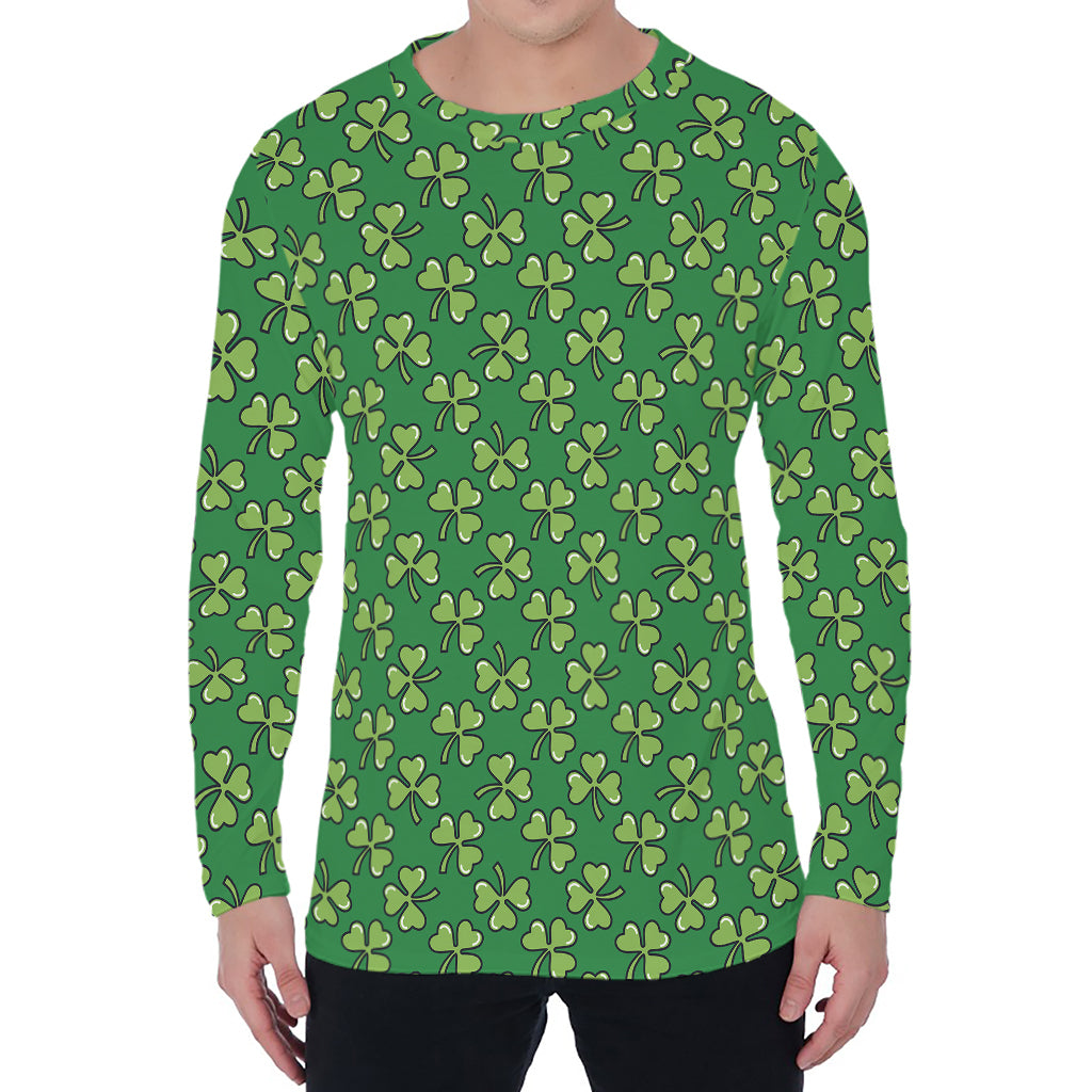 Cute Clover St. Patrick's Day Print Men's Long Sleeve T-Shirt