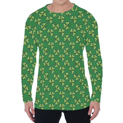 Cute Clover St. Patrick's Day Print Men's Long Sleeve T-Shirt