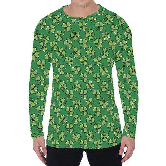Cute Clover St. Patrick's Day Print Men's Long Sleeve T-Shirt