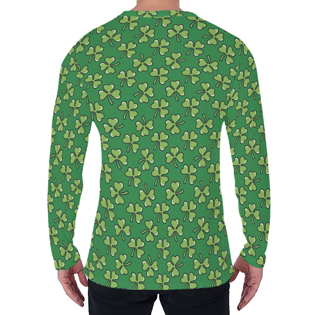 Cute Clover St. Patrick's Day Print Men's Long Sleeve T-Shirt