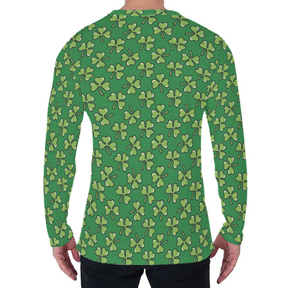 Cute Clover St. Patrick's Day Print Men's Long Sleeve T-Shirt