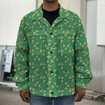 Cute Clover St. Patrick's Day Print Men's Shirt Jacket