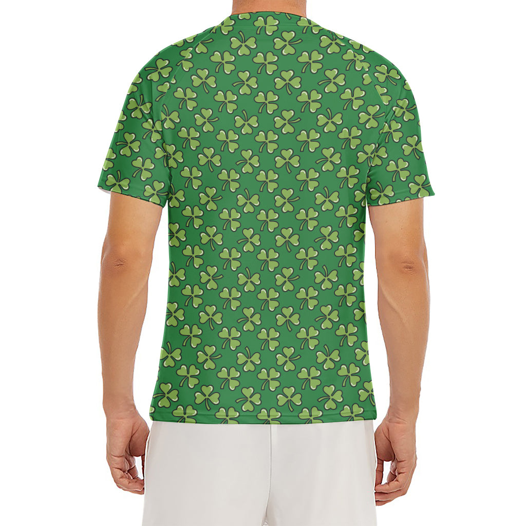 Cute Clover St. Patrick's Day Print Men's Short Sleeve Rash Guard